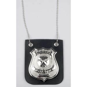 Metal Police Badge with Chain - Police Costume Accessory