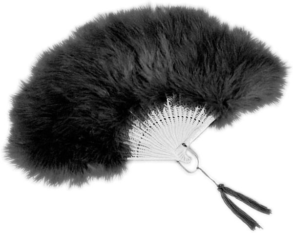 *Deluxe Black Marabou Feather Fan - 20s Flapper Accessory - Halloween