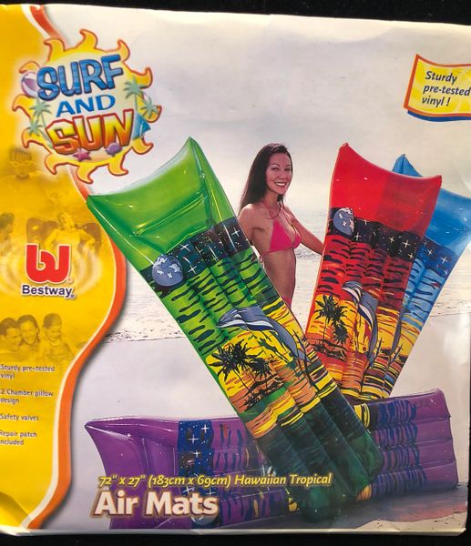 Inflatable Air Mat Long Pool Float, 6ft - Summer Fun - Beach Floats