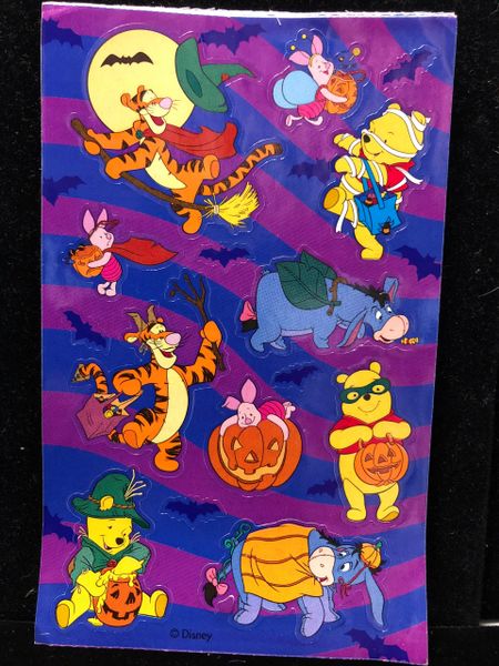 Halloween Winnie the Pooh & Friends Stickers - 3 Sheets