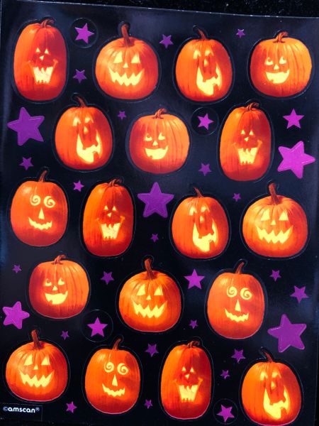 Pumpkin Stickers - 2 Sheets - Halloween