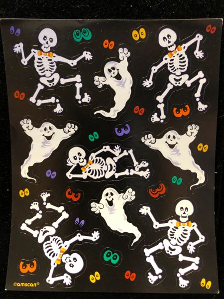 Silly Skeleton & Ghosts Stickers - 2 Sheets - Halloween