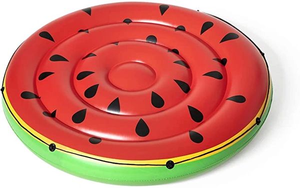 Jumbo Watermelon Island Inflatable Pool Float, with Grab Rope, 74in - Summer Fun