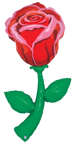 (#32) Giant Single Rose Balloon - Fresh Picks Super Shape Foil Balloon 60in - Red Rose