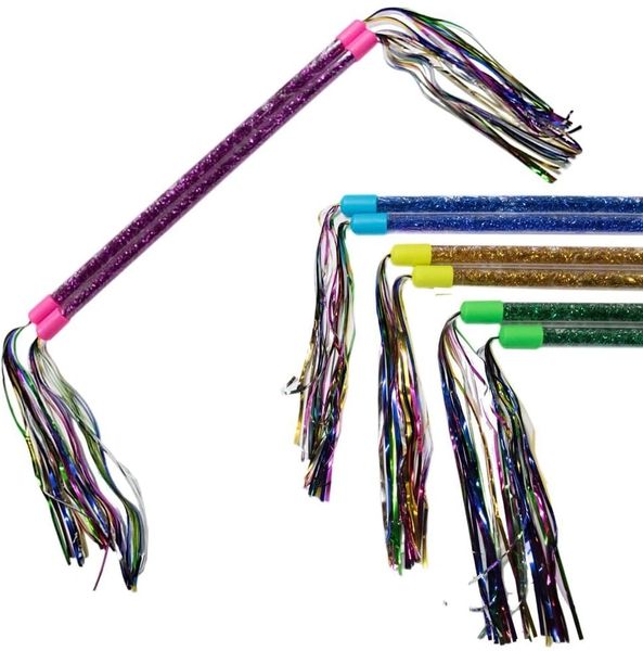 *Cheerleader Twirling Baton Costume Accessory with Tinsel, 14in - Halloween