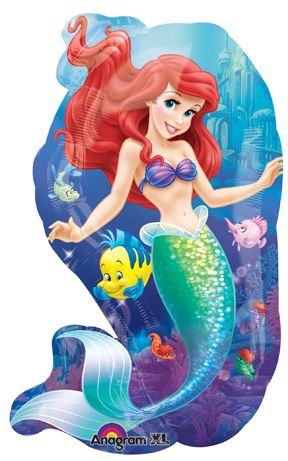 (#38) Little Mermaid Ariel Super Shape Foil Balloon, 29in - Licensed