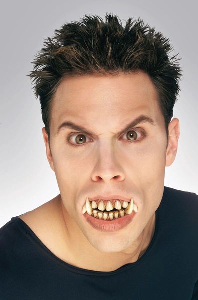 *Werewolf Teeth with Fangs Costume Accessory - Upper and Lower - Halloween Monsters