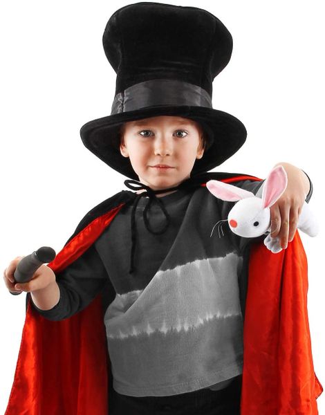 *Deluxe Kids Magician Top Hat with Rabbit Costume Accessory- Halloween