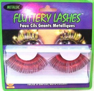 Jumbo Red Fluttery Lashes - Extensions - Eyelashes - Clown, Devil - After Halloween Sale - under $20
