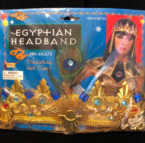 Gold Beaded Queen of Nile Cleopatra Headband, Egyptian - Halloween Spirit - under $20