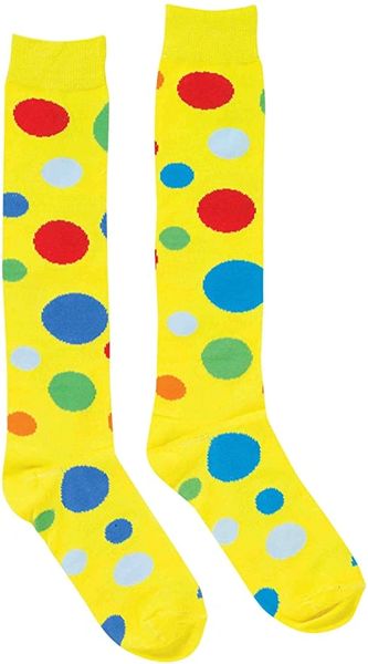 Rainbow Dot Knee-High Socks, Yellow - Purim - Circus - Halloween Sale