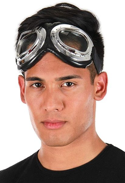 *Silver Aviator Pilot Goggles, Costume Accessory - Halloween