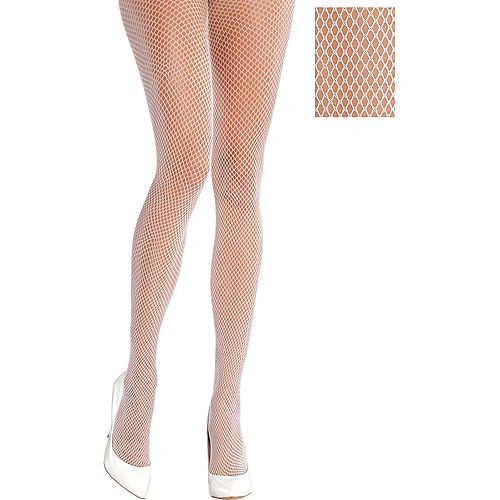 White Fishnet Stockings, Pantyhose - After Halloween Sale - under $20