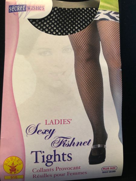 Plus Size Black Fishnet Stockings, Pantyhose - After Halloween Sale - under $20