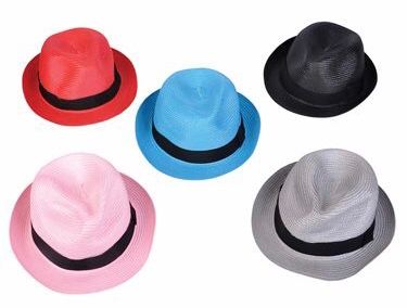 SALE - Straw Look Fedora Hat - Purim - Halloween Sale