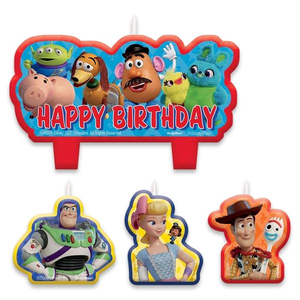 Toy Story Happy Birthday Candles Cake Topper Set - 4pcs