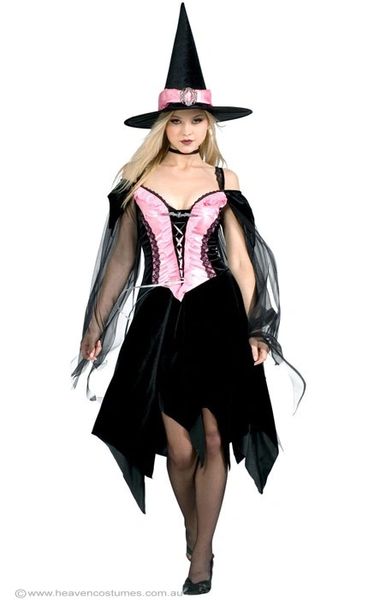 Classy Witch Costume, Corset, Pink - Halloween Sale - under $20
