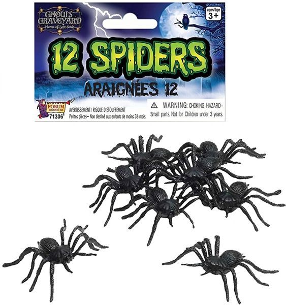 BOGO SALE - Fake Spiders, 12ct - 2in - Halloween Sale
