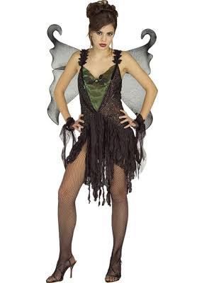 *Dark Fairy Princess Costume, Women's Medium - Black Wings - Halloween