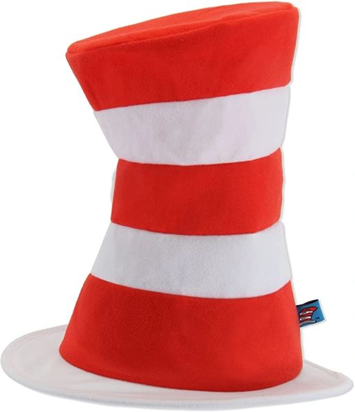 Dr Seuss Cat In The Hat Adult Stovepipe Hat - Red & White Striped - Halloween Spirit
