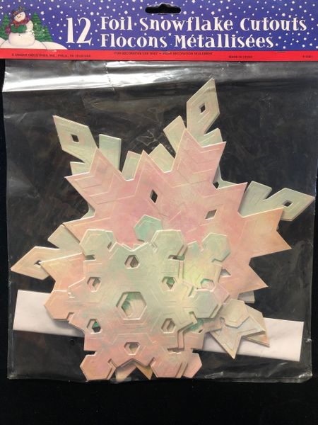 Snowflake Cutouts, Iridescent - 12ct - Winter Decorations