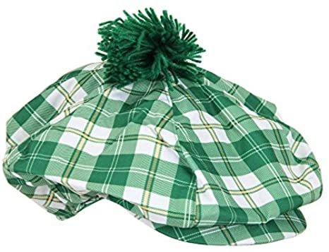 St. Patrick's Day Deluxe Green Plaid Gatsby Hat Accessory - Golfer Hat - Purim - Halloween Spirit