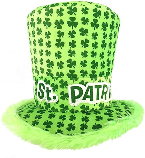 St. Patrick's Day Green Shamrocks Top Hat Accessory - Green Hat - Irish - under $20