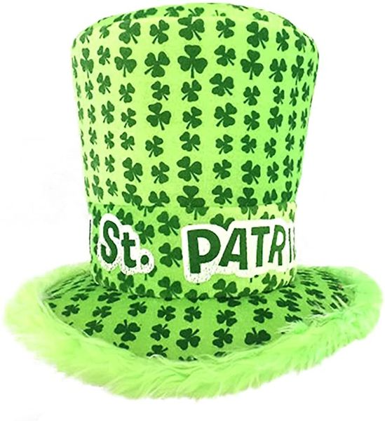 *St. Patrick's Day Top Hat Costume Accessory - Green Shamrocks