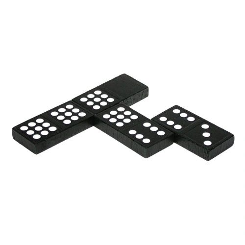 Mini Black Domino Game, Double Six - Wooden