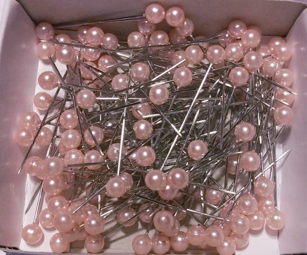 Light Pink Round Pearl Head Pins, 1-1/2in - 100ct