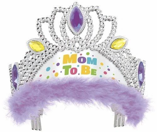 Lavender Mom To Be Tiara, Jeweled, Marabou Feathers - Baby Shower - Mom Gifts - Mother's Day