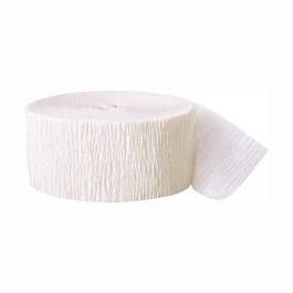*White Crepe Streamer Decoration - 81ft - White Decorations
