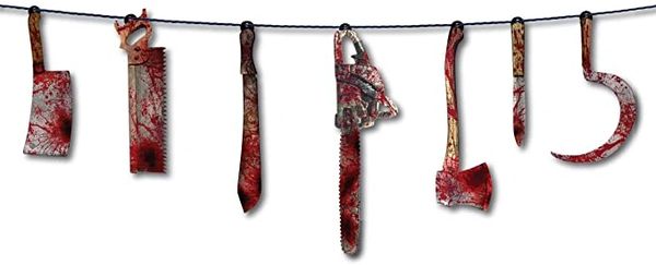 BOGO SALE - Bloody Weapons Garland Decoration, 6ft - Halloween Sale