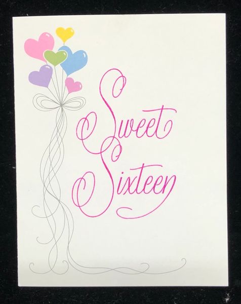 BOGO SALE - Sweet Sixteen Party Invitations, 8ct - Packaged - Sweet 16 - Colorful Hearts