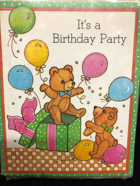 It's a Birthday Party Teddy Bear Invitations, 8ct - Packaged