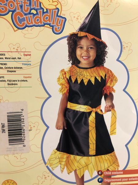 Witch Costume Dress, Black & Orange - Infant, Toddler Girl - After Halloween Sale - under $20