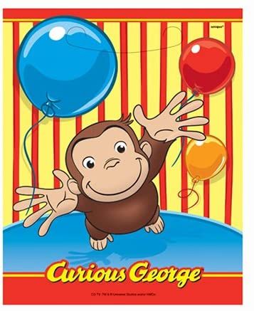 *Little Monkey, Curious George Birthday Loot Bags, 8ct