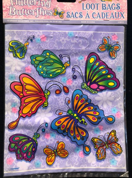 Butterfly Birthday Loot Bags, 8ct - Lavender