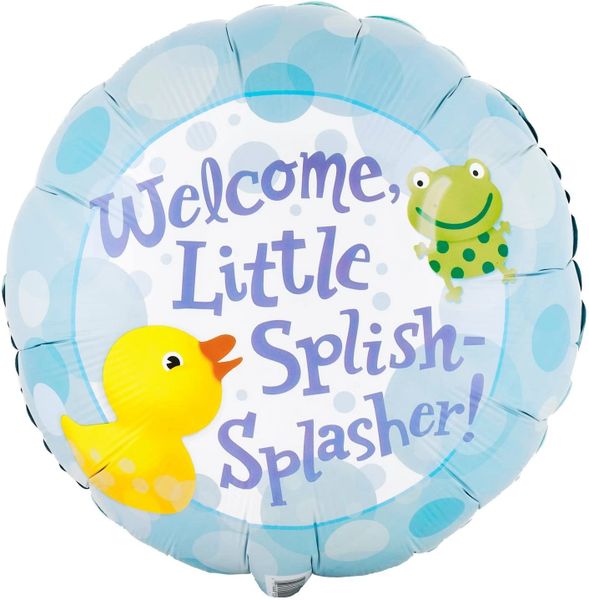 *Welcome Little Splish-Splasher Baby Foil Balloon, 18in - Yellow Duckie