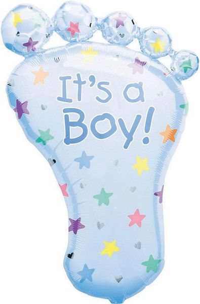*Jumbo It's a Boy Blue Foot Super Shape Balloon, 32in - Welcome Baby Boy