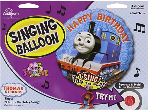 *Thomas the Tank Engine Musical Foil Balloon, Sing a Tune, Plays Happy Birthday Song - 28in - Instrumental Gifts