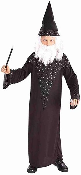 *Black Wizard Robe Costume, Boy's - After Halloween Sale