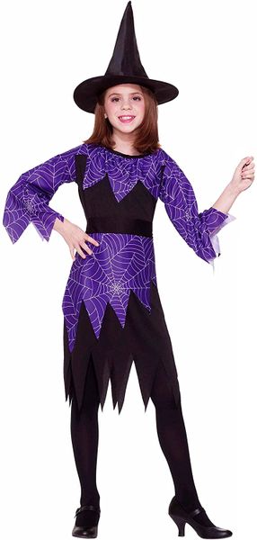 *Purple Spider Witch Dress, Girls - Halloween Costumes