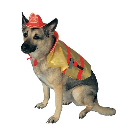 Firefighter Pet Costume, Dog - Medium 14-16in - Halloween Sale - under $20 - Fireman - Fire Fighter - First Responders