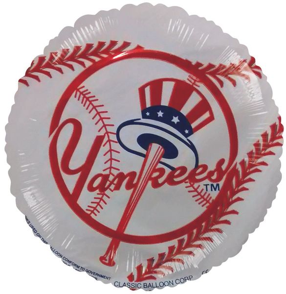 (#3) Rare Official Licensed MLB Yankees Baseball Foil Balloon,18in - Discontinued - Sports Balloons