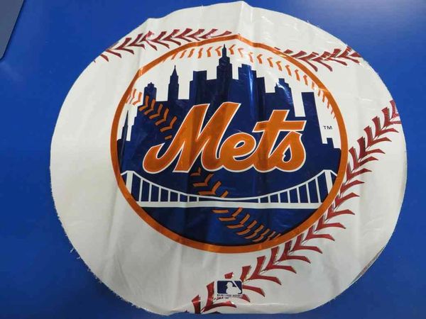 (#4) Rare Official Mets Baseball MLB Foil Balloon, 18in - Discontinued - Sports Balloons