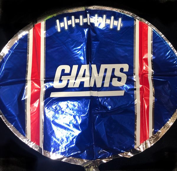 (#10) Rare Giants Football Shape Foil Balloon, 18in - NFL Sports Balloon