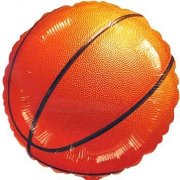 (#12) NBA Basketball Shape Foil Balloon, 18in - Sports Balloons