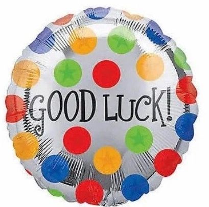 (#1) Good Luck Polka Dots Round Foil Balloon, 18in