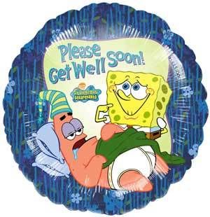 (#3) SpongeBob SquarePants and Patrick, Please Get Well Soon! Round Balloon, 18in